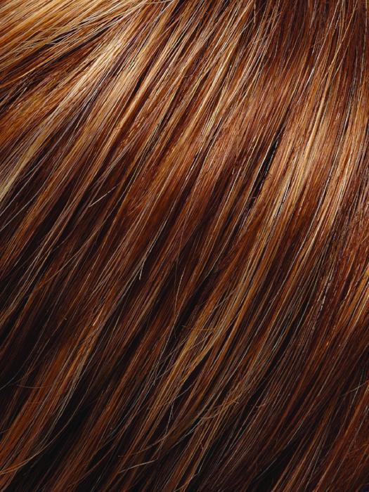 Medium Red-Gold Brown and Light Red-Gold Blonde Blend with Light Red-Gold Blonde Bold Highlights